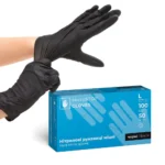Guantes de nitrilo MicroSTOP sin polvo color negro talla L - Imagen 2