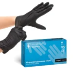 Guantes de nitrilo MicroSTOP sin polvo color negro talla M - Imagen 2